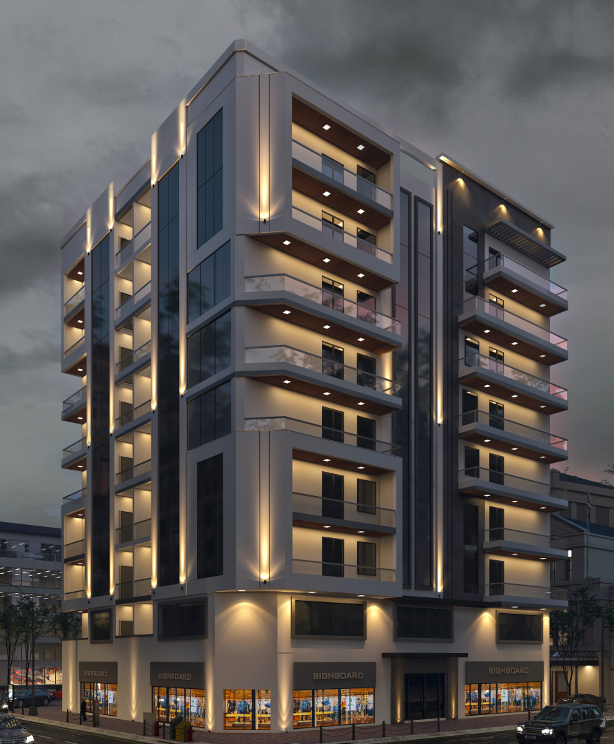 Residential and Commercial Building - Night